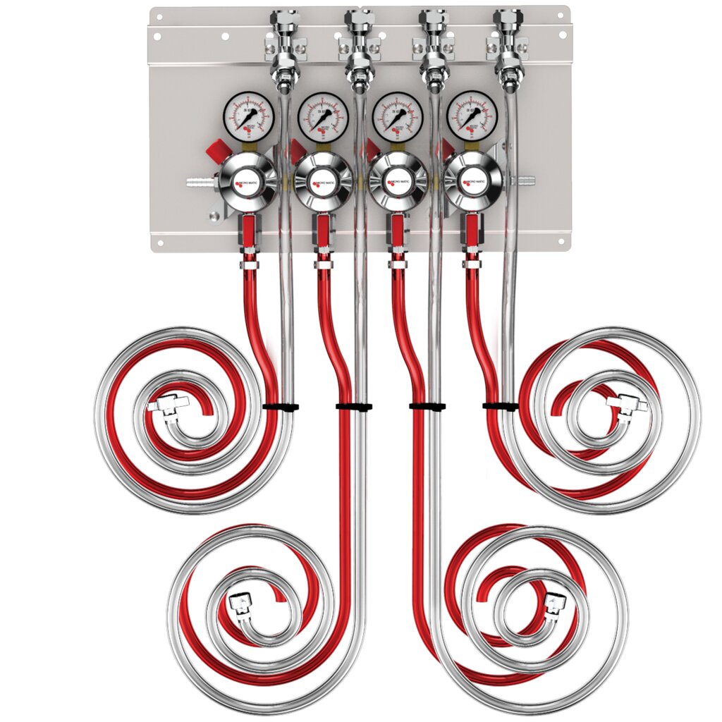 Micro Matic 4連 ガスレギュレーター Best 4 Gauge CO2 Regulator Panel Assembly – 4 Pressures